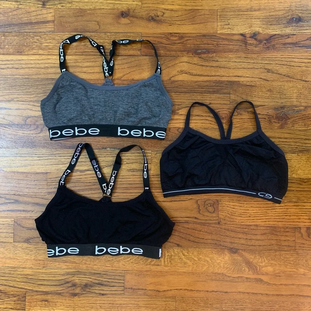3 Girls Bras Sport Bras Athletic Activewear Top CG BEBE Brands 34 - 36 M - L